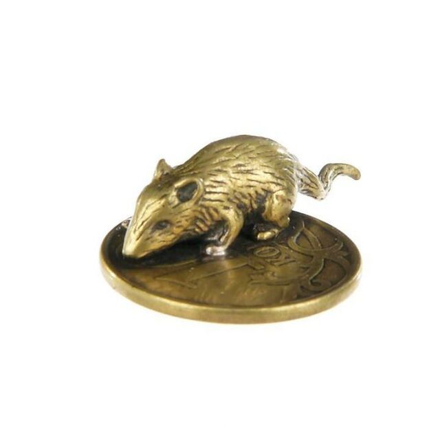 Purse mouse amulet with coin, lucky in finances