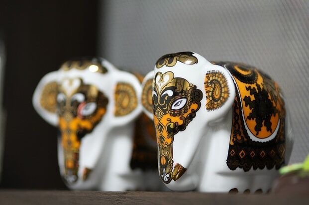 The elephant-shaped figure brings good luck in his career
